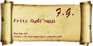 Fritz Gyöngyi névjegykártya