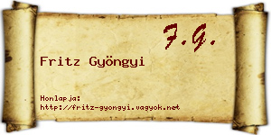Fritz Gyöngyi névjegykártya